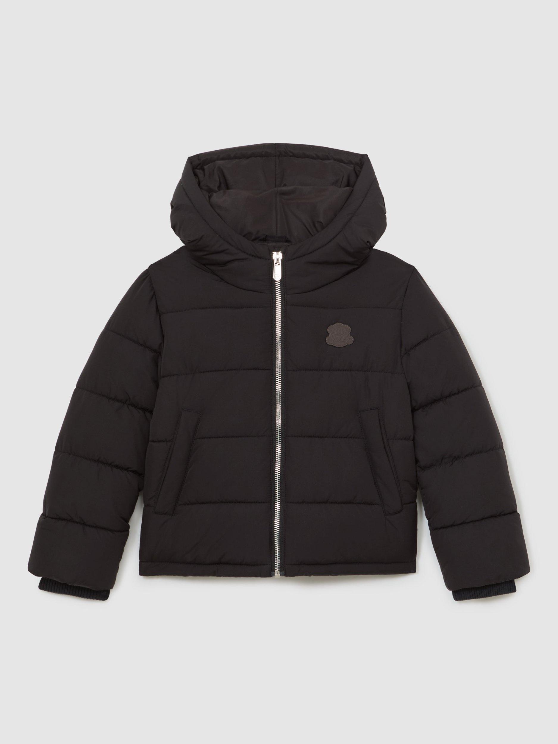 Product image 2 of 4, which shows Reiss Kids' Myles Puffer Jacket, Black, 3-4 years