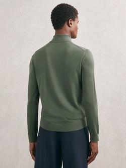 Reiss Hampshire Zip Through Cardigan, Kale Green - view 2, Kale Green