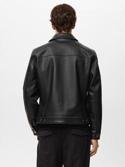 Mango Blas Faux Leather Jacket, Black - view 2, Black