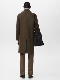 Mango Baxter Wool Blend Overcoat, Brown - view 2, Brown