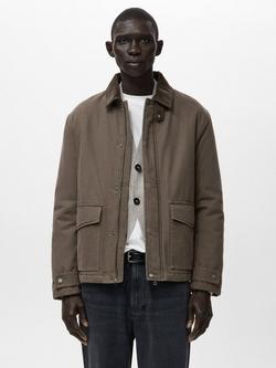Mango Chester Utility Jacket, Brown, Brown