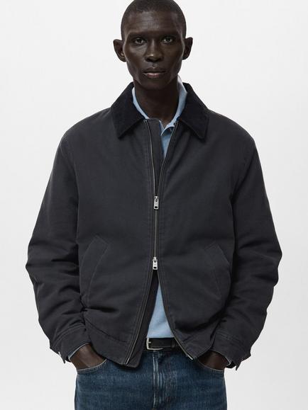 Mango Duke Denim Trucker Jacket, Deep Blue, Deep Blue