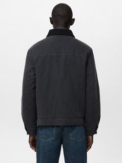 Mango Duke Denim Trucker Jacket, Deep Blue - view 2, Deep Blue