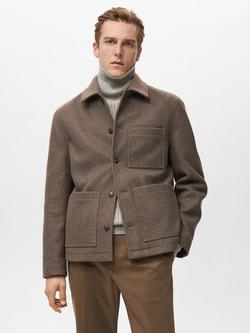 Mango Jamie Utility Jacket, Brown, Brown
