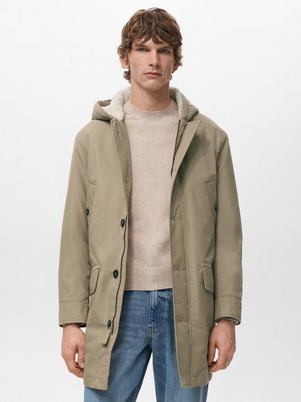 Mango Javi  Water Repellent Parka Jacket, Light Brown, Light Brown