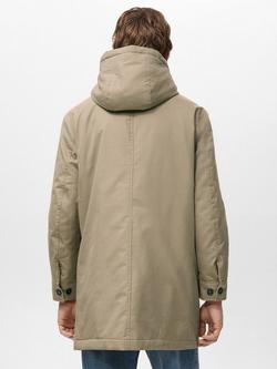 Mango Javi  Water Repellent Parka Jacket, Light Brown - view 2, Light Brown