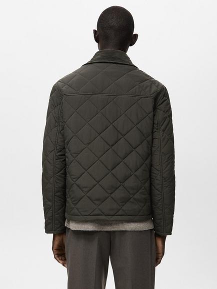 Mango Randal Water Repellent Quilted Jacket, Khaki - view 2, Khaki