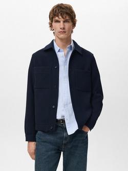 Mango Standford Utility Jacket, Navy, Navy
