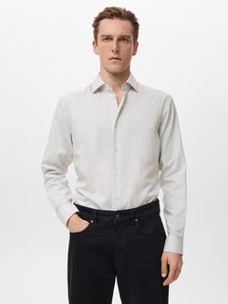 Mango Donosti Cotton Shirt, Light Grey