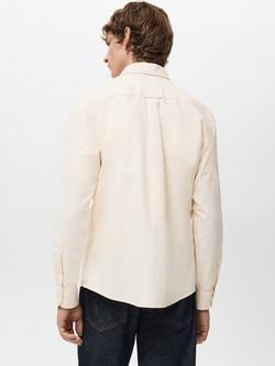 Mango Cotton Regular Fit Oxford Shirt, Yellow - view 2, Yellow