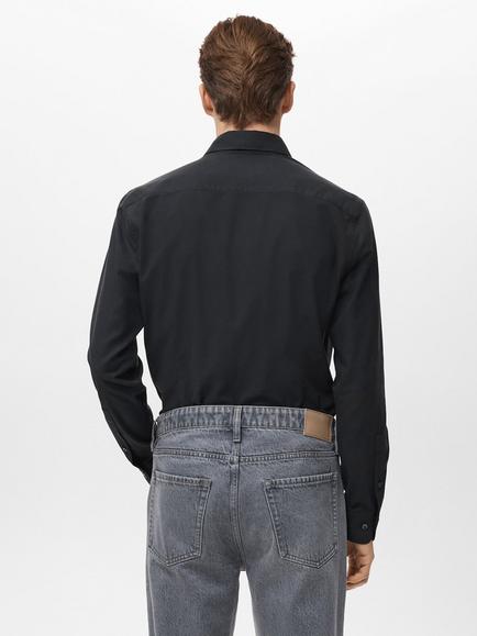 Mango Perseo Cotton Slim Fit Shirt - view 2, Black