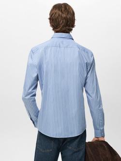 Mongo Player Striped Long Sleeve Shirt, Medium Blue - view 2, Medium Blue