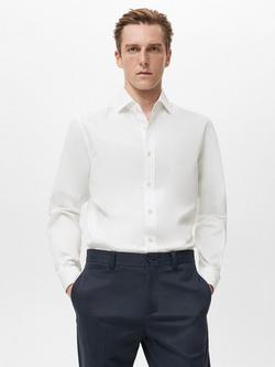 Mango Zeus Cotton Long Sleeve Shirt, White, White