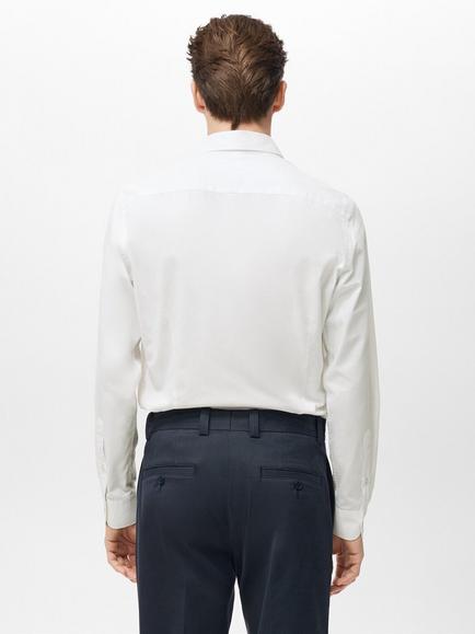 Mango Zeus Cotton Long Sleeve Shirt, White - view 2, White