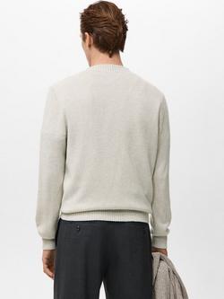 Mango Angel Crew Neck Jumper - view 2, Light Beige