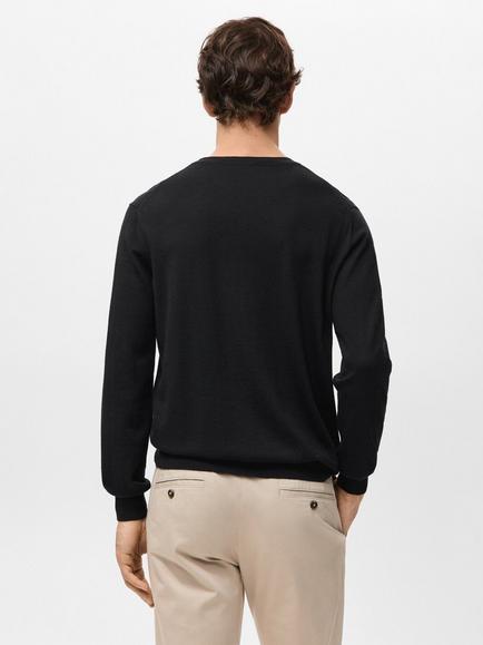 Mango Willys Crew Neck Wool Jumper - view 2, Black