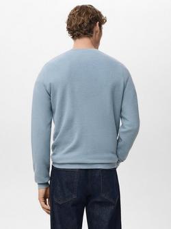 Mango Ten Crew Neck Jumper, Pastel Blue - view 2, Pastel Blue
