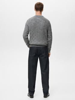 Mango Maria Cable Knit Crew Neck Jumper - view 2, Grey