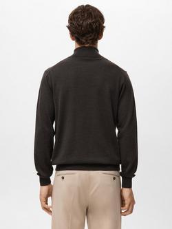 Mango Will Wool Polo Neck Jumper, Dark Brown - view 2, Dark Brown