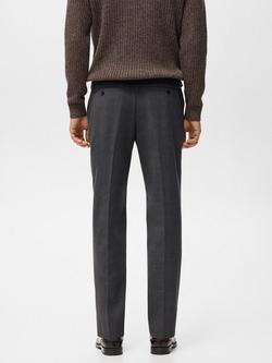 Mango Atlas Regular Fit Trousers, Grey - view 2, Grey