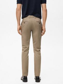 Mango Barna Cotton Blend Chino Trousers - view 2, Light Beige
