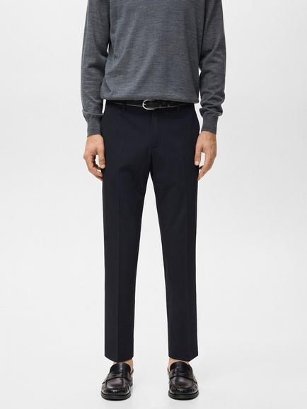 Mango Barna Cotton Blend Chino Trousers, Navy