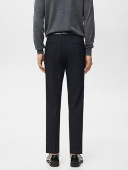 Mango Barna Cotton Blend Chino Trousers - view 2, Navy