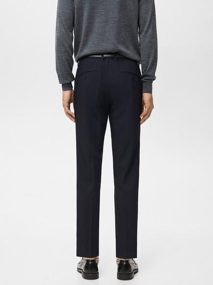 Mango Barna Cotton Blend Chino Trousers - view 2, Navy