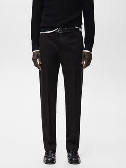 Mango Koda Cotton Blend Trousers, Black