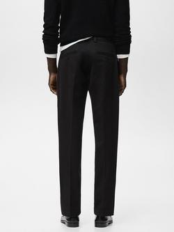Mango Koda Cotton Blend Trousers - view 2, Black