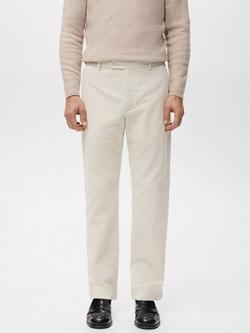 Mango Pierre Cotton Corduroy Trousers, Off White, Off White