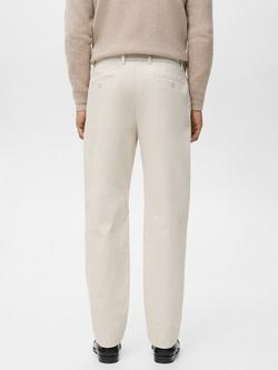 Mango Pierre Cotton Corduroy Trousers, Off White - view 2, Off White