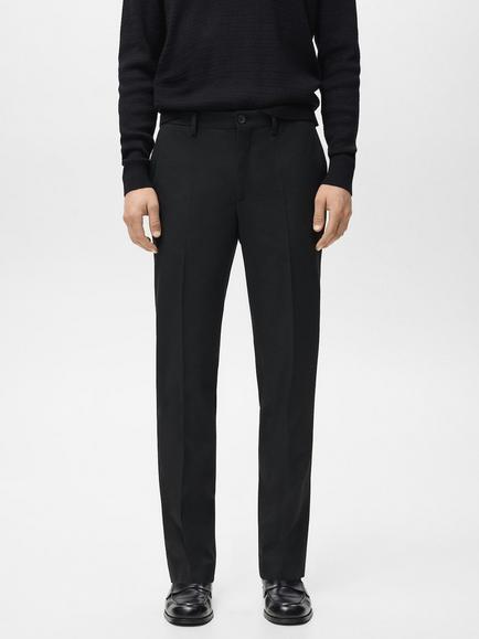 Mango Standford Straight-Slim Tailored Trousers, Black