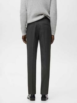 Mango Standford Straight-Slim Tailored Trousers - view 2, Dark Grey