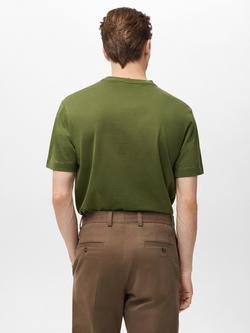 Mango Bellow Cotton Regular Fit Short Sleeve T-Shirt - view 2, Green