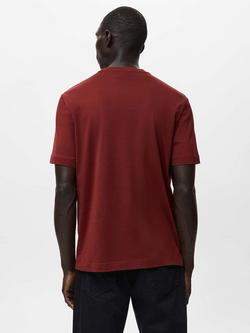 Mango Bellow Cotton Regular Fit Short Sleeve T-Shirt - view 2, Dark Red