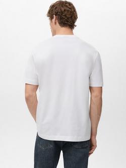 Mango Bellow Cotton Regular Fit Short Sleeve T-Shirt - view 2, White