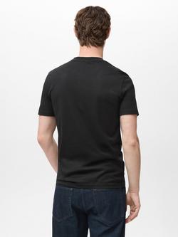 Mango Chelsea Cotton Regular Fit Short Sleeve T-Shirt - view 2, Black