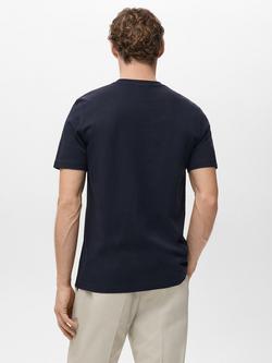 Mango Chelsea Cotton Regular Fit Short Sleeve T-Shirt - view 2, Navy