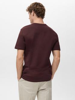 Mango Chelsea Cotton Regular Fit Short Sleeve T-Shirt - view 2, Dark Red