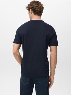 Mango Cherlo Cotton Slim Fit Short Sleeve T-Shirt - view 2, Navy