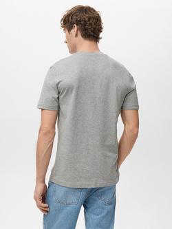 Mango Cherlo Cotton Slim Fit Short Sleeve T-Shirt - view 2, Pastel Grey