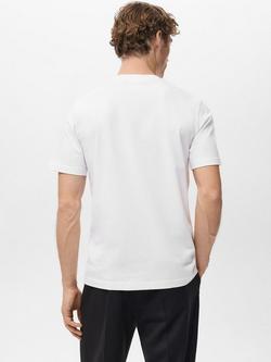 Mango Cherlo Cotton Slim Fit Short Sleeve T-Shirt - view 2, White