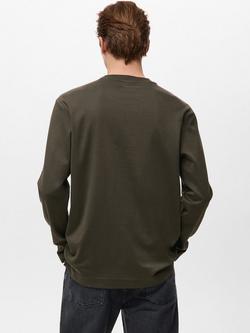 Mango Gareth Cotton Regular Fit Long Sleeve T-Shirt - view 2, Brown