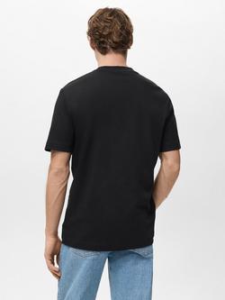 Mango Kimi Cotton Regular Fit Short Sleeve T-Shirt - view 2, Black