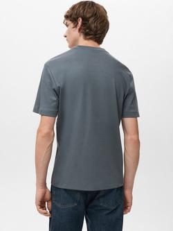 Mango Kimi Cotton Regular Fit Short Sleeve T-Shirt - view 2, Dark Blue