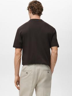 Mango Kimi Cotton Regular Fit Short Sleeve T-Shirt - view 2, Dark Brown