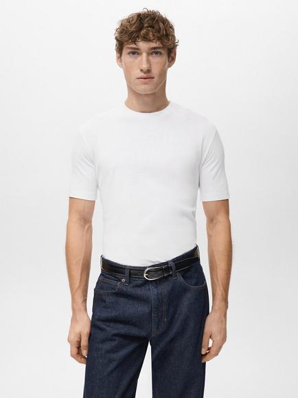 Mango Cotton Stretch T-Shirt, Pack of 2, White