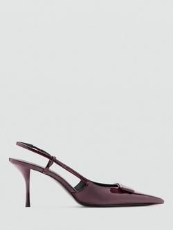 Mango Day Patent Slingback Court Shoes, Burgundy, Burgundy
