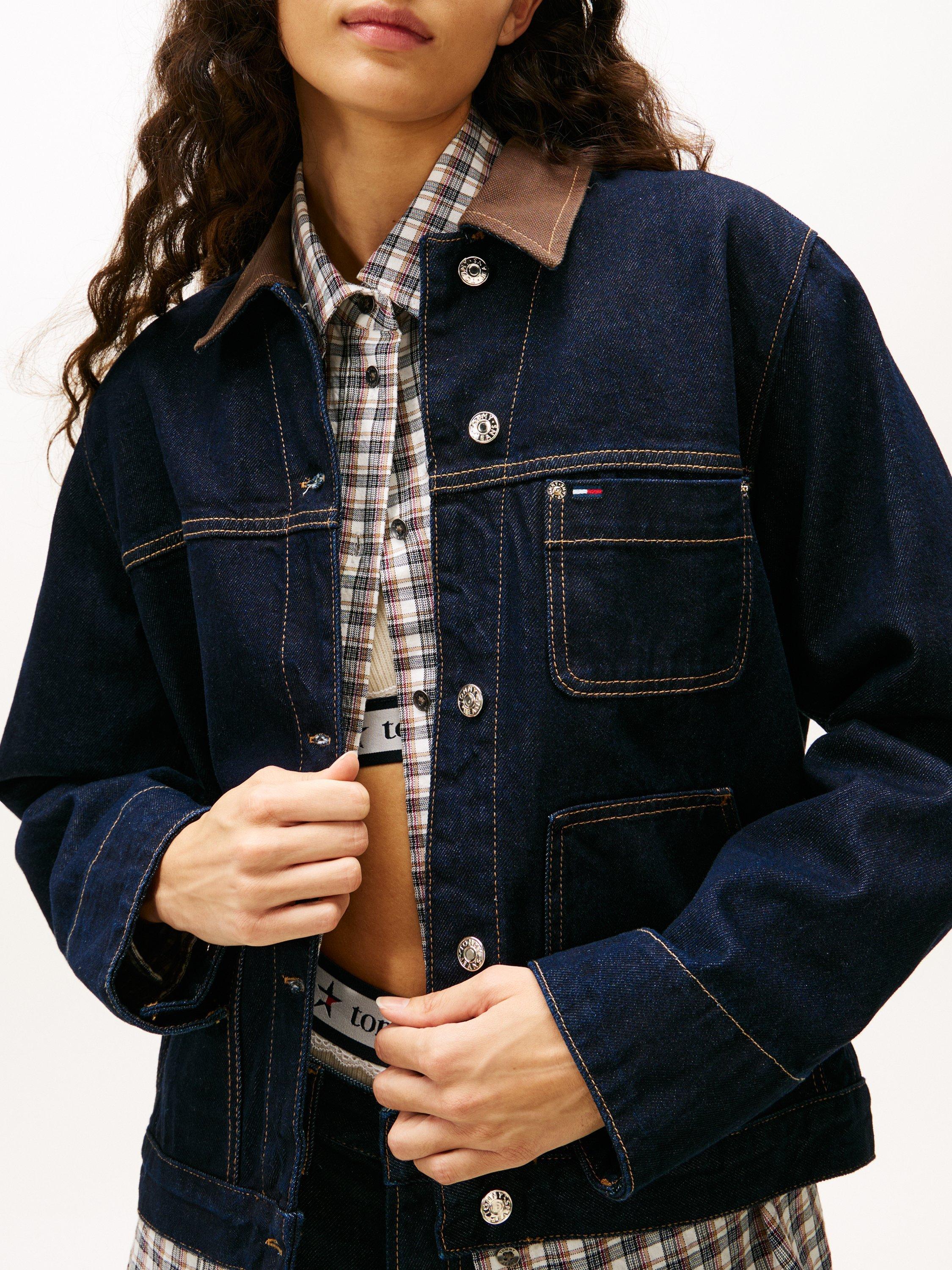 Product image 5 of 6, which shows Tommy Hilfiger Tommy Jeans Denim Jacket, Dark Blue, S